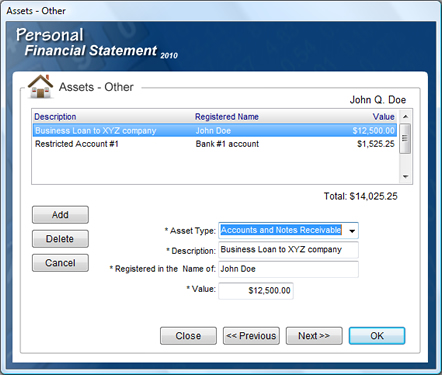 Personal Financial Statement Software