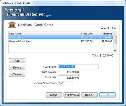 Personal Financial Statement Software